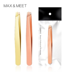 供應96金色玫瑰金色斜口眉夾不鏽鋼修眉小鑷子眉鉗修眉工具