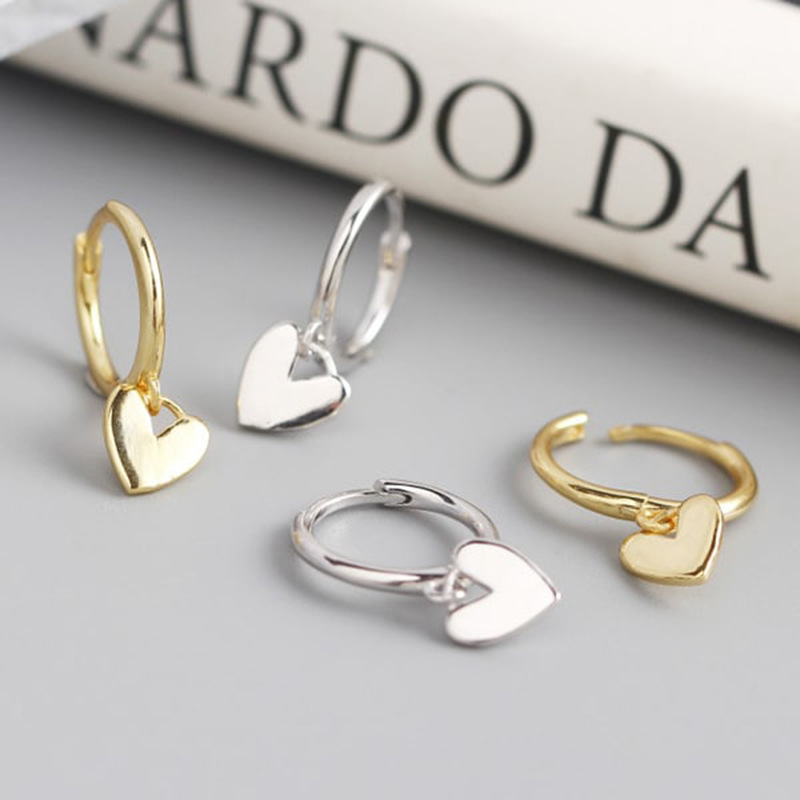 Fashion Heart Shaped Ear Buckle Copper  Earrings display picture 2