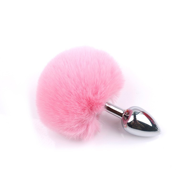 Pink metal corked rabbit tail