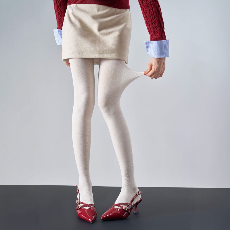 Silk pantyhose for women, autumn and winter, slimming, Miu style, high-waisted, non-slip, semi-transparent, high-end leggings