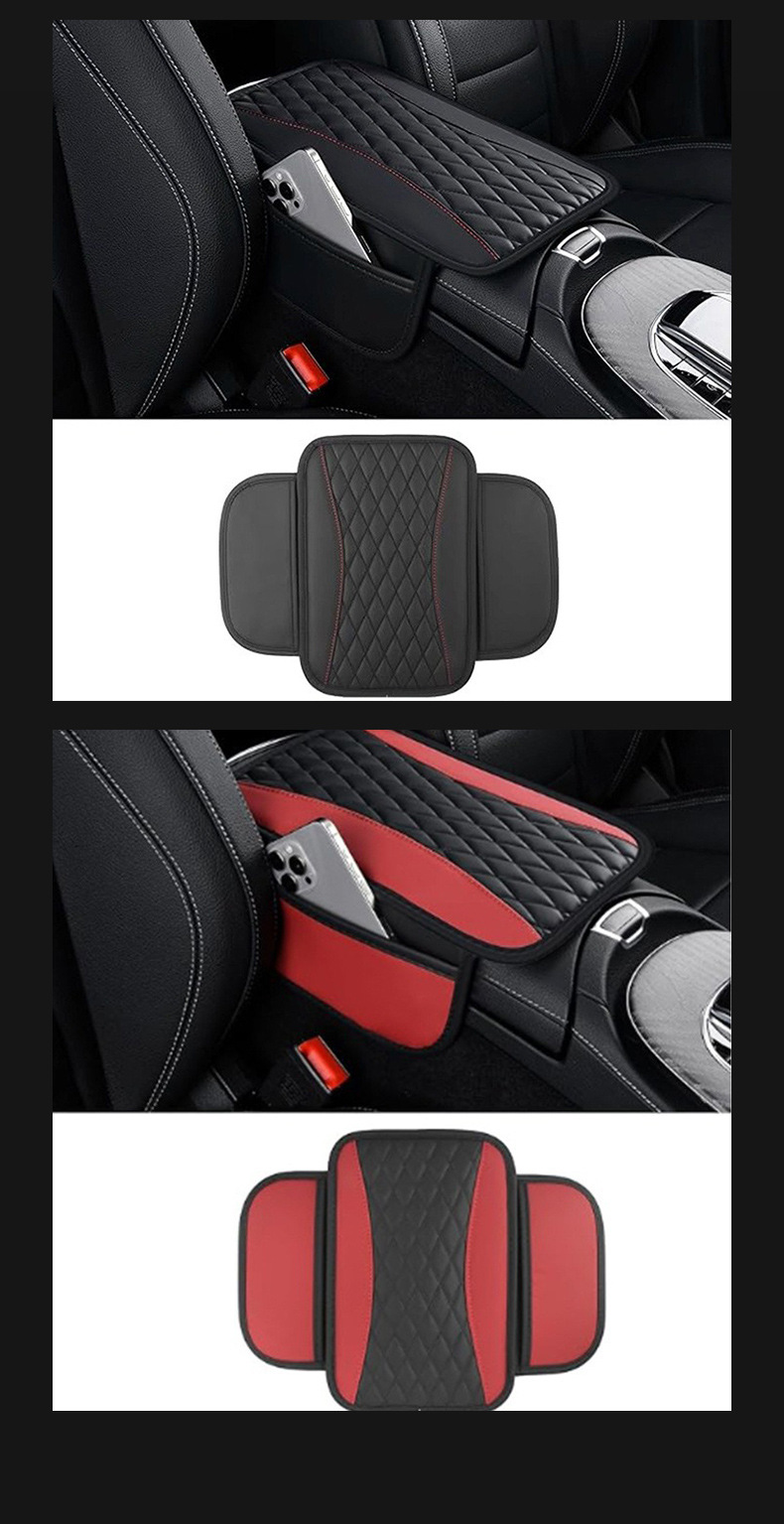 Car armrest box mat made of PU leather, suitable for all seasons, embroidered with raised bubbles, a popular cross-border product, wholesale central armrest box mat