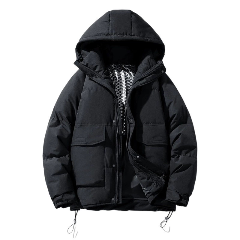 Толстяк плюс толстый плюс пуховик с капюшоном, мужской и женский белый утиный пуховик, 2023 Зимний новый бренд Tide, широкий хлебный костюм