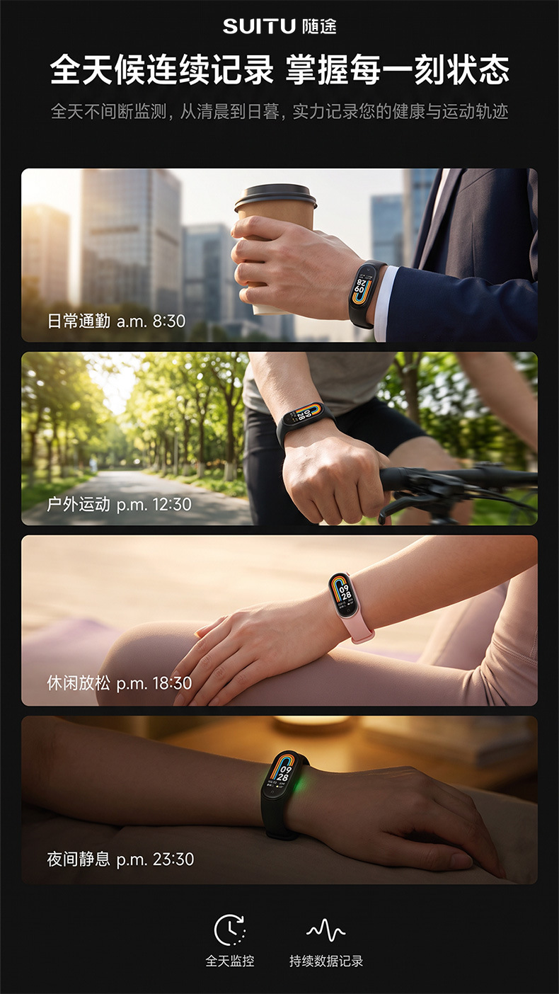 Smart anti-static wristband with negative ions for static electricity removal, designed for use when opening car doors, and also functions as a fitness tracker for men and women