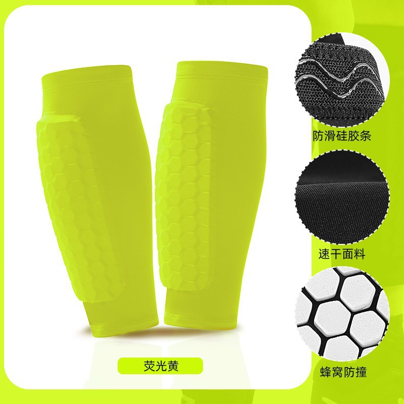 Cubierta de pierna para deportes al aire libre anticolisión de panal, calcetines de pierna de fútbol universal, cubierta de pantorrilla anticolisión transpirable para hombres corriendo al por mayor