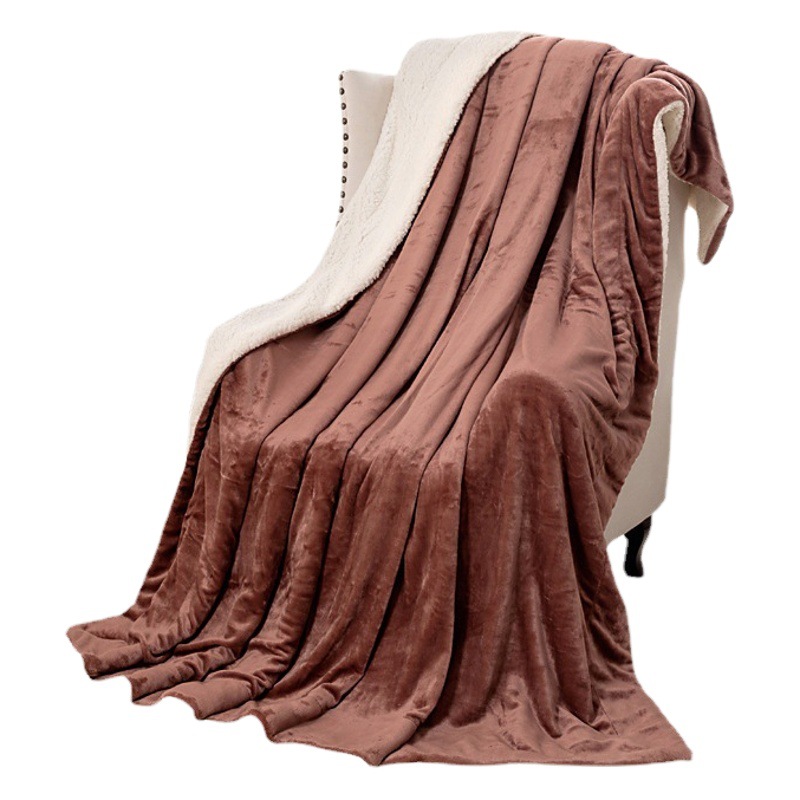 Transfronterizo exclusivo para Amazon deseo popular Sherpa manta de lana de cordero engrosada manta de franela de doble capa en stock