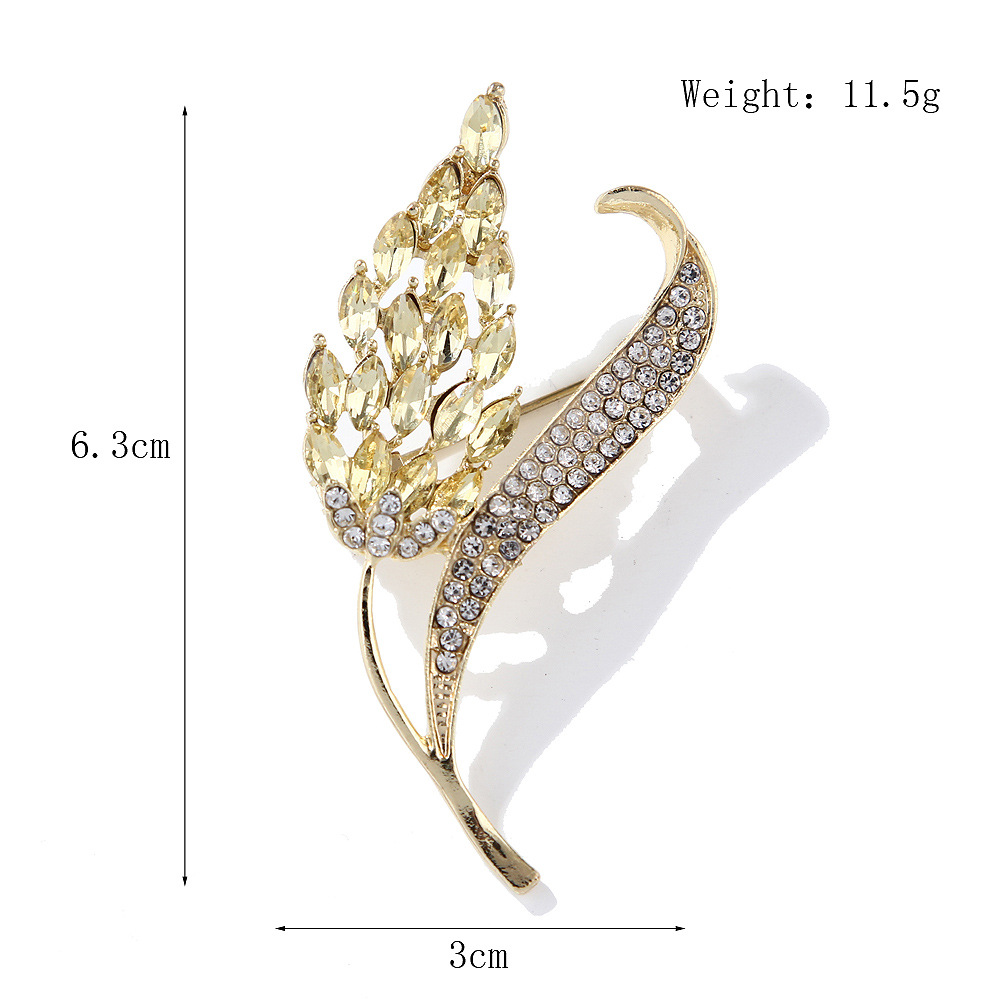 Χρυσή καρφίτσα αυτιού σιταριού γυναικεία εξαιρετική καρφίτσα καρφίτσας σιταριού με στρας επαγγελματική κοστούμι αξεσουάρ spot_voghion.com