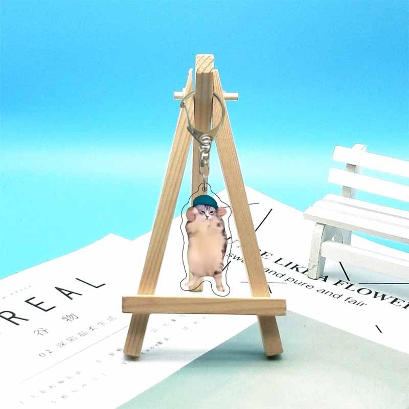 猫ミーム周辺機器面白い抽象的なかわいい面白い表現バッグ装飾アクリルキーホルダーペンダント|undefined
