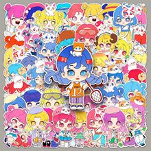 50张原创盲盒娃娃贴纸可爱贴画手机壳手账奶茶杯滑板电脑装饰防水