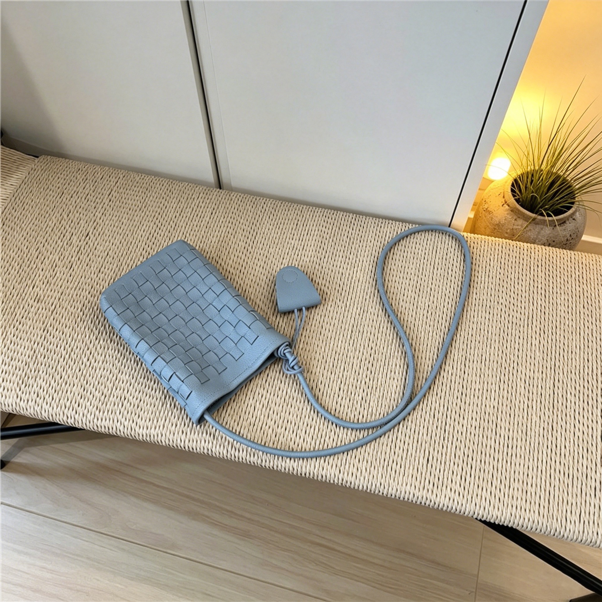 Handwoven Compact Magnetic Snap Phone Crossbody Bag 21