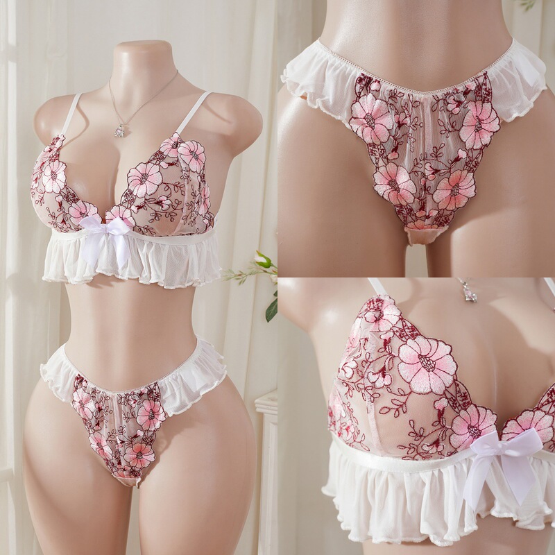 2026 Spring/Summer New Cross-Border Trade Sexy Tempting Passionate See-Through Two-Piece Lingerie Set Original Factory Source