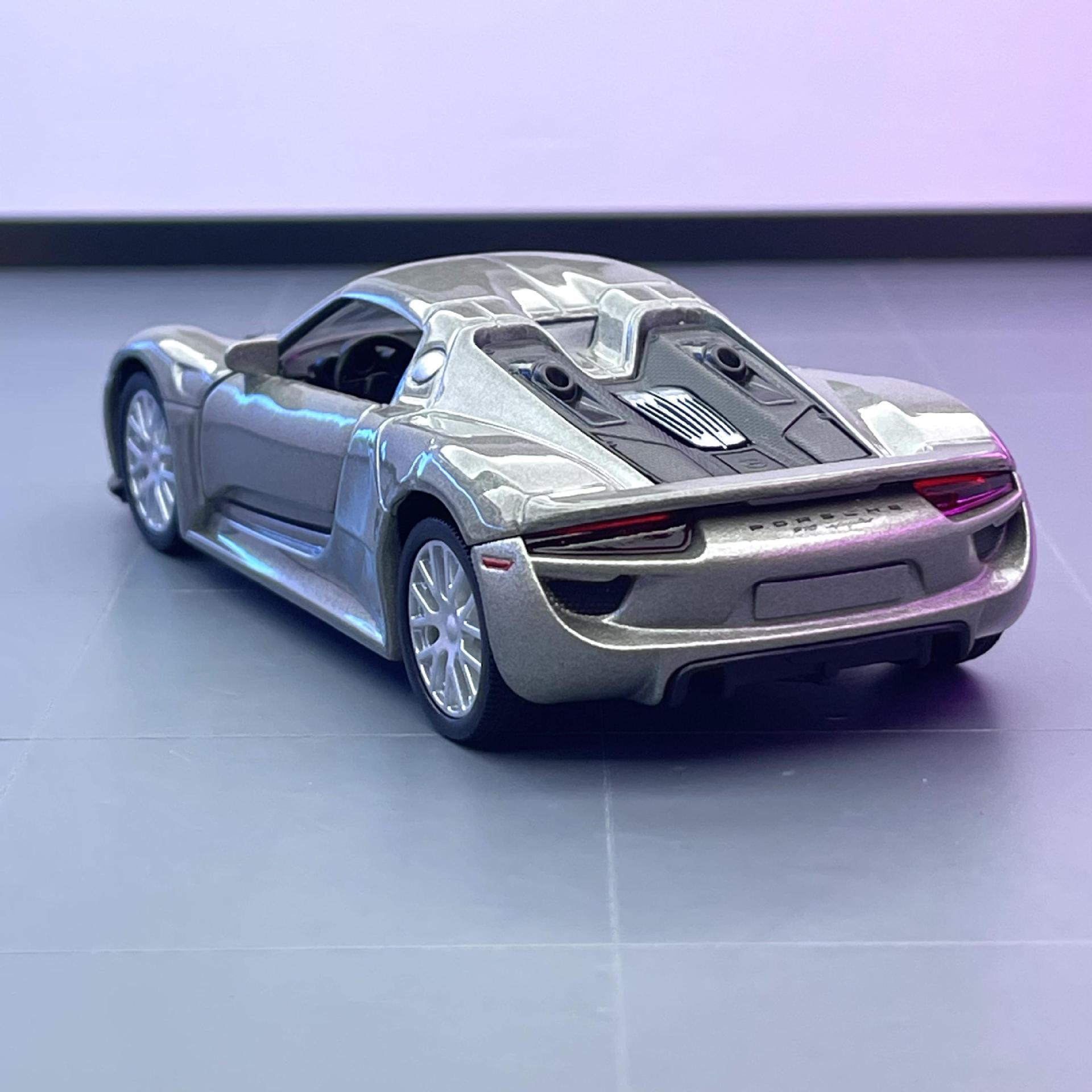 Ma Ke, modelo de coche de aleación 1 a 36 Porsche 918 coche deportivo, luz silenciosa, colección de modelos de coche de juguete para niños