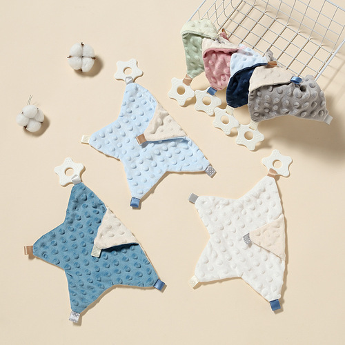 Doudou comfort napkin, baby can chew teether, baby doll, sleeping artifact, hand puppet toy, five-star
