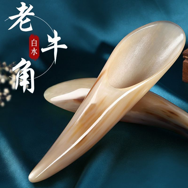 Natural horn scraping tube scraping board beauty salon massage stick facial back meridian acupoint all-purpose large size