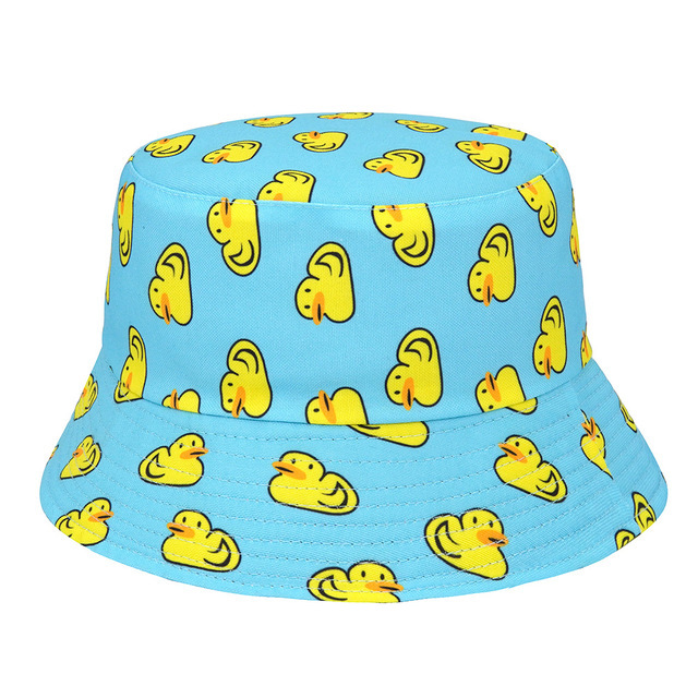 Sombrero de Sol de verano Sombrero de cubo de pato amarillo reversible para hombres