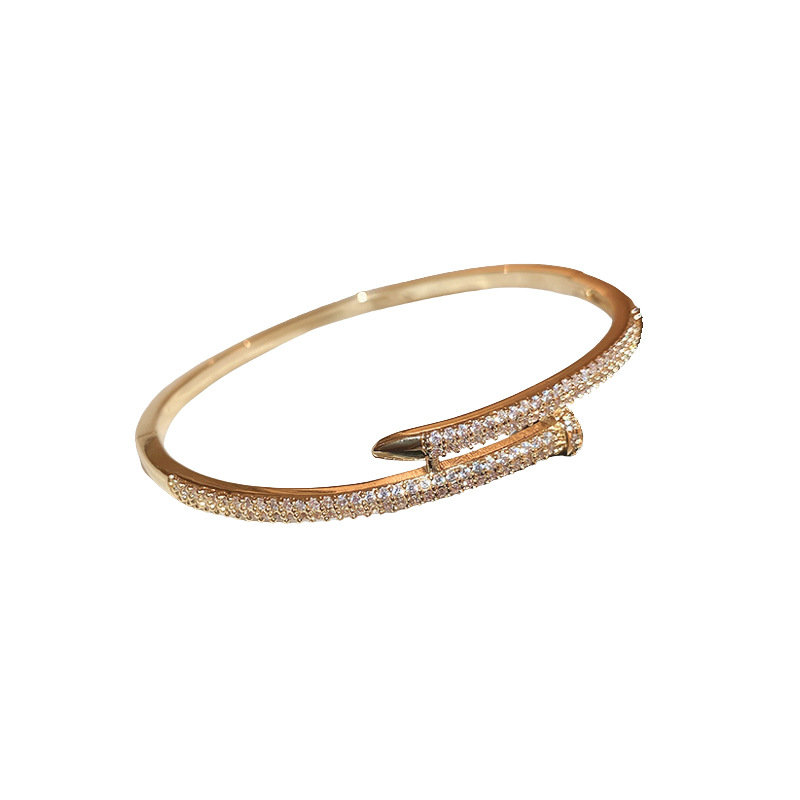 Oro real galvanizado ZIRCON pulsera geométrica Luz de lujo nicho diseño sentido pulsera simple personalidad todos los partidos pulsera al por mayor hembra