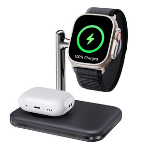 KC Certified Desktop Folding 2-in -1 Watch Wireless Charger for Apple Watch Headset Holder Cross-border