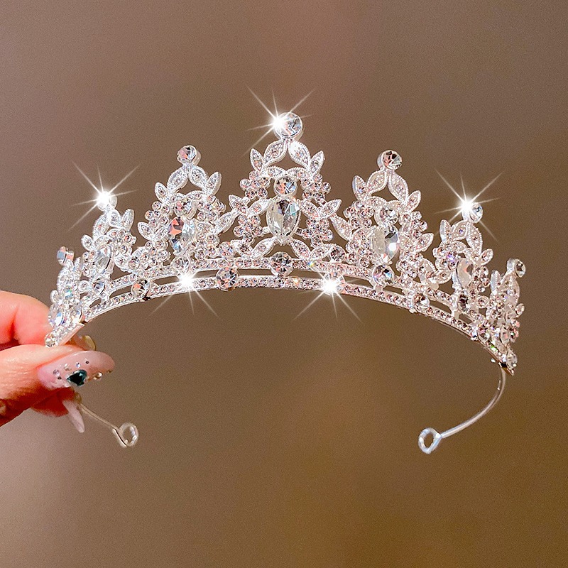 Tombro de corona para niños pequeña princesa corona diadema de cumpleaños accesorios para el cabello de cristal para niñas regalo de cumpleaños