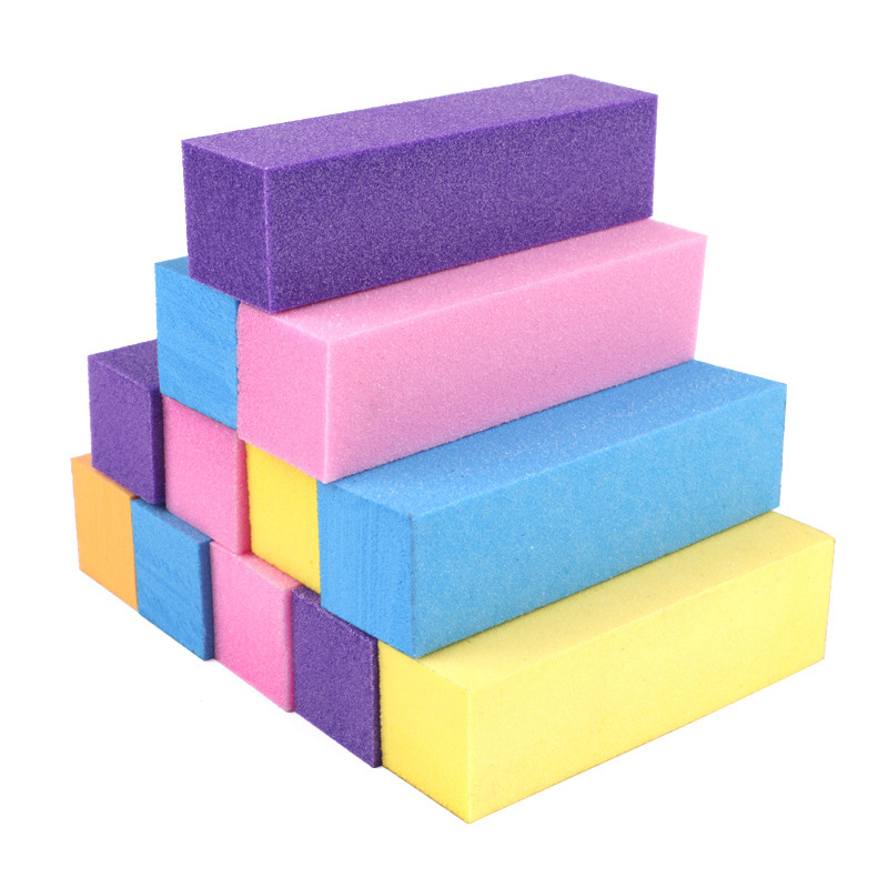 Cross-border hot selling nail grinding block sponge tofu four square nail polishing manicure nail file high elastic sand block Cross-border hot selling nail grinding block sponge tofu four square nail polishing manicure nail file high elastic sand block