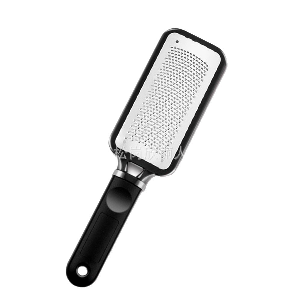 Venta caliente herramientas de uñas pie frotar puede ser reciclado Pie de acero inoxidable frotar Paquete de tablero borde raspado antideslizante pie frotar en stock
