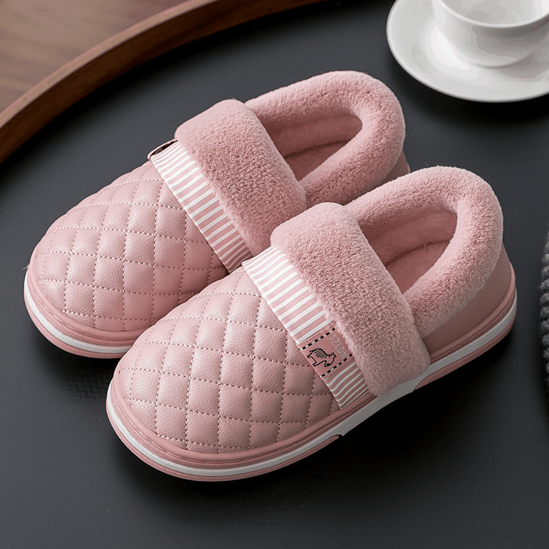 Lidani Waterproof Moon Cotton Slippers Women's Bag with Autumn and Winter Home Non-slip Couple Indoor Warm Thickened Plush Men