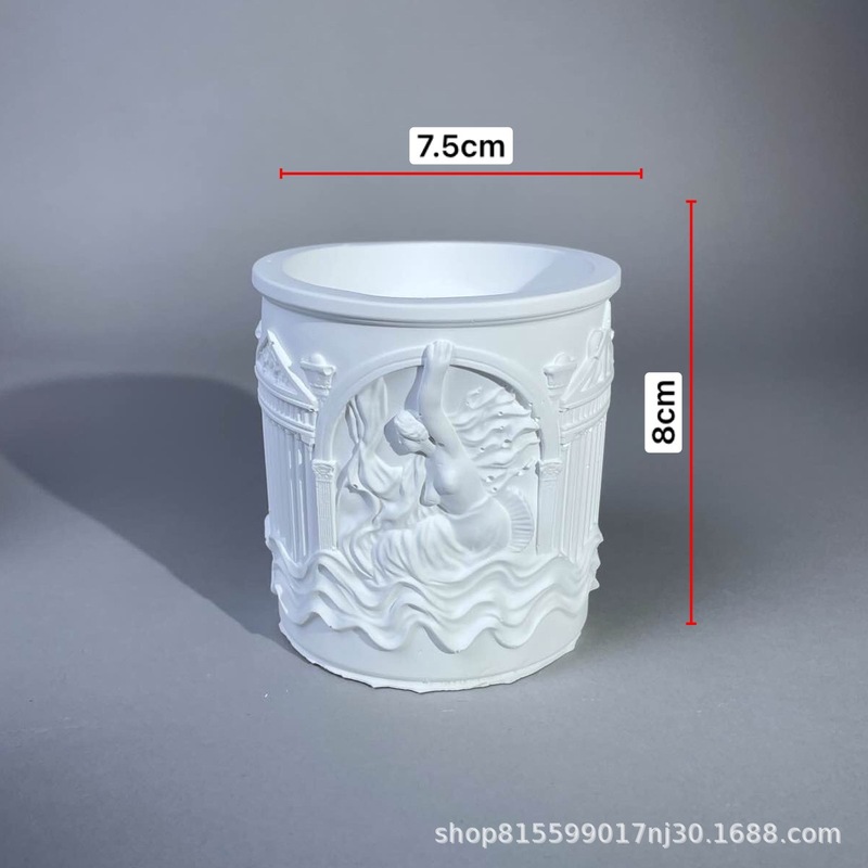 ヨーロッパ石膏空カップローマレリーフアロマキャンドル容器ディフューザー石容器収納中世クリエイティブ装飾品|undefined