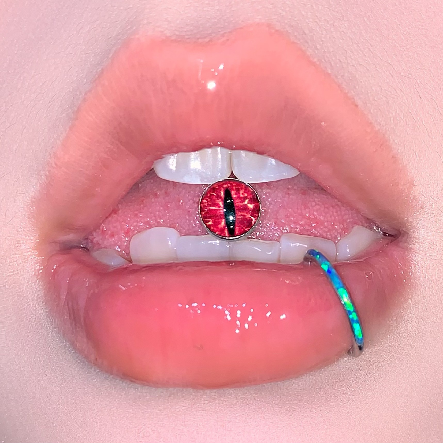 Labret piercing jewelry detail image