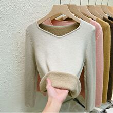加绒加厚新品衫内搭保暖毛衣女冬季新款百搭领一体绒打底衫
