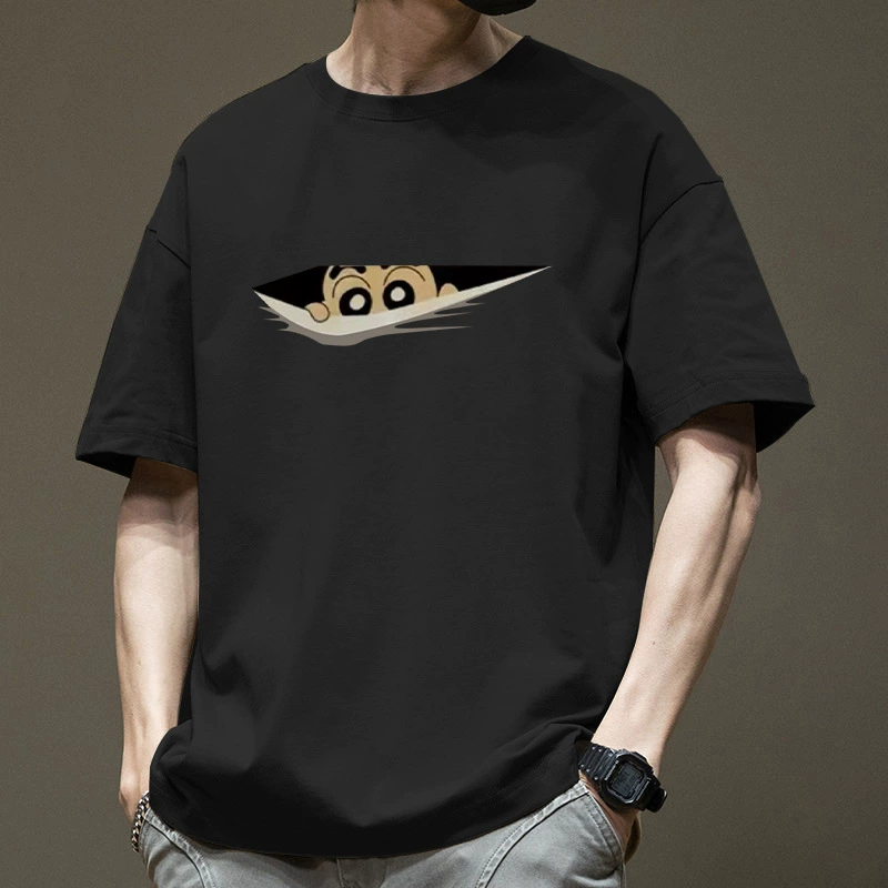 Cotton body-friendly short sleeve T-shirt, round collar, oversize