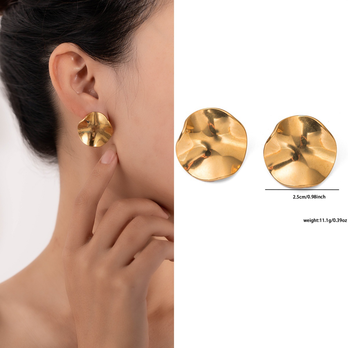 Pendientes de acero de titanio transfronterizos para mujer, lujo ligero, sentido de alta gama, temperamento retro de nicho, pendientes que no se desvanece, pendientes de todo fósforo al por mayor