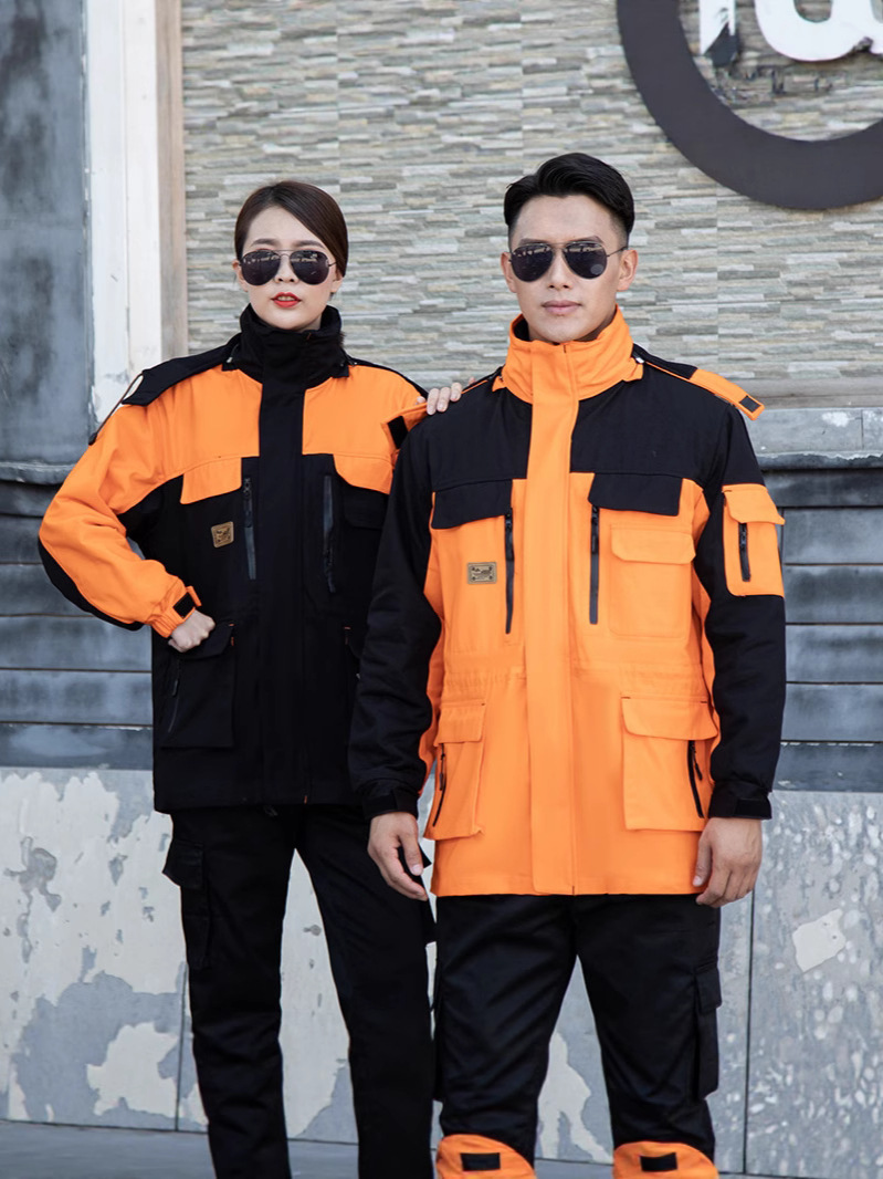 Invierno de algodón de lana con ropa de trabajo de algodón para hombres, ropa de algodón caliente y gruesa, ropa de protección laboral, chaqueta de algodón, ropa de asalto a prueba de frío