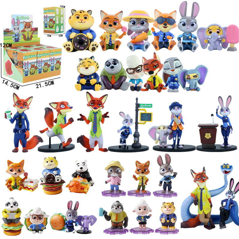 Zootopia Figure Blind Box Ornaments Collection Judy Fox Nick Leopard Police Officer Movie Peripheral Toys Gifts for Women