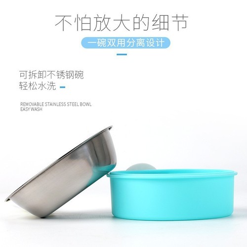 Hanging cage feeder anti-overturning cat bowl dog bowl stainless steel dog basin hanging dog drinking water wholesale pet supplies