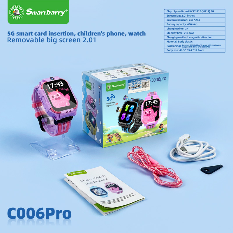 C006PRO New 5G Full Netcom Video Call Android Smart Watch Rotating Neck GPS Positioning Students