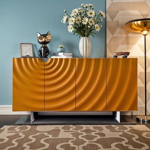 Light Luxury Italian High-End Entrance Cabinet, Entrance Decoration, Whole House Supporting Ripple Series Slate Sideboard Shoe Cabinet