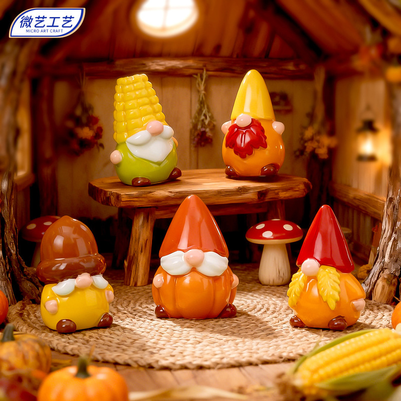 Cross-Border Christmas Cute Autum Dwarf DIY Gardening Landscaping Resin Craft Decorations Small Ornaments Accessories