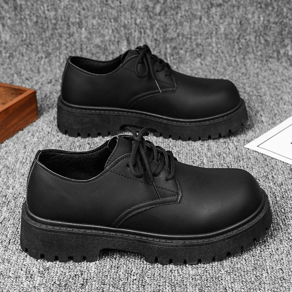 Japanese casual trend black exclusive shoes English style platform