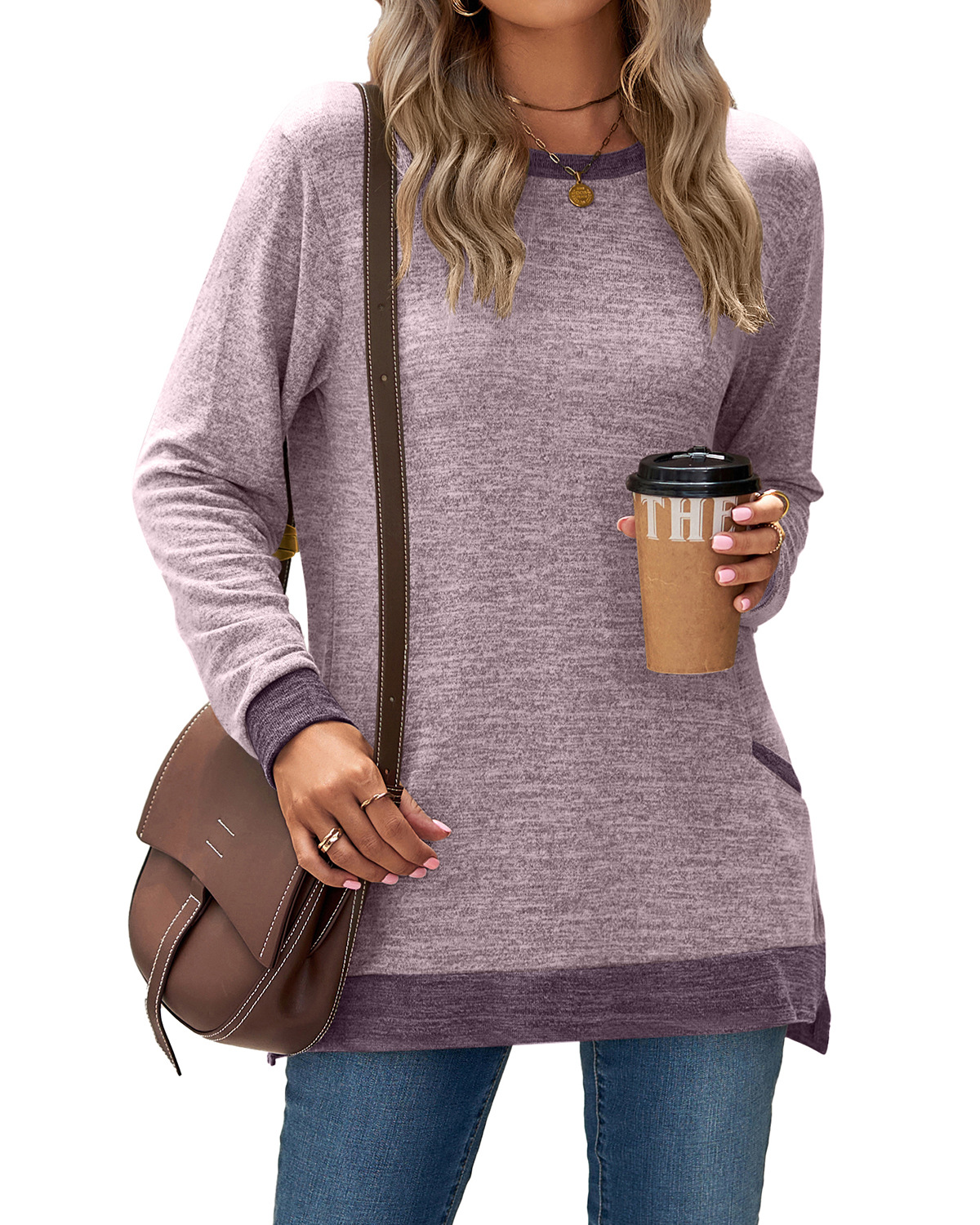 Women's T-shirt Long Sleeve T-shirts Casual Solid Color display picture 3