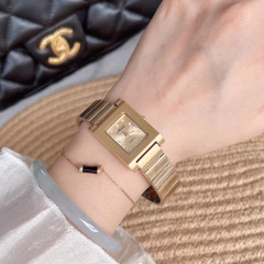 Mishali/Millisa Creative Square Steel Strap Light Perfume Style Gold Personality Dominant Trendy Watch