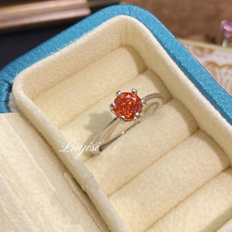 八角千禧玫瑰切经典皇冠六爪戒指女轻奢小众时尚百搭简约订婚指环|undefined