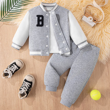 2025秋冬新款ins跨境电商外贸爆款夹克外套运动男童装两件套童装