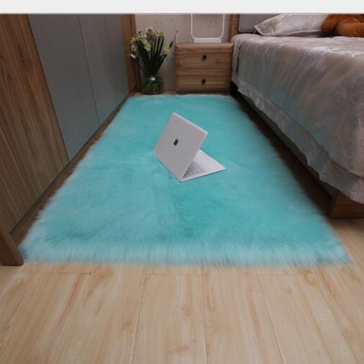 Alfombra transfronteriza para el hogar de Amazon Alfombra de felpa blanca Alfombra lateral de cama Manta de mesa de centro de sala de estar de felpa de oveja de imitación artificial