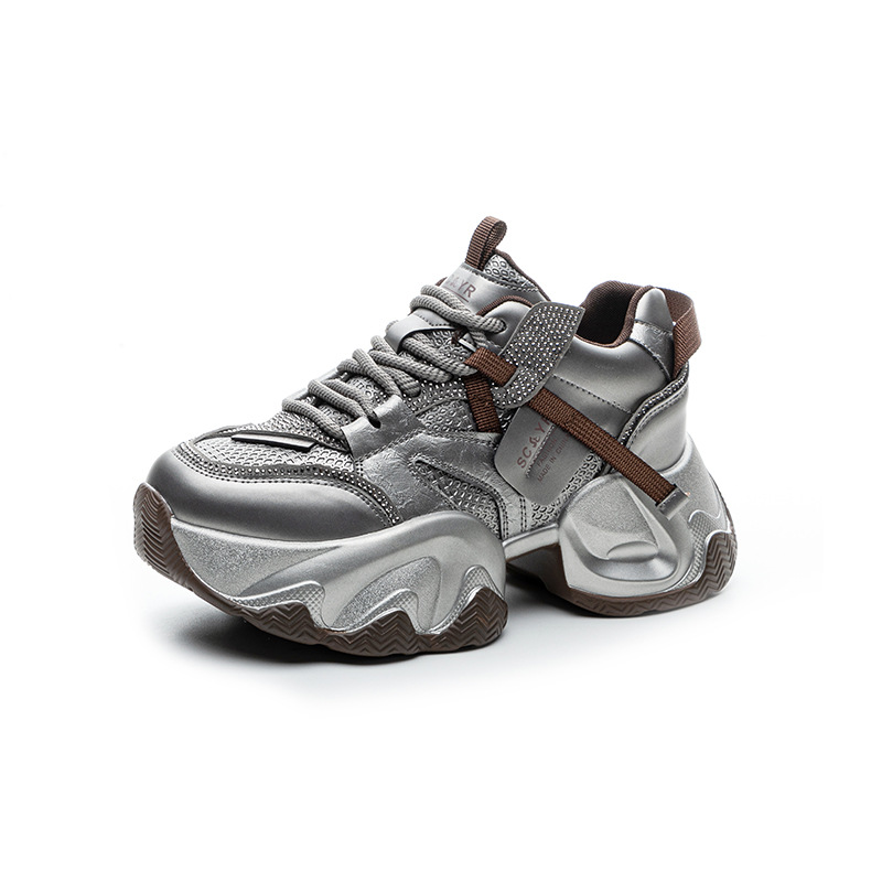 Giày sneaker nữ đế dày platform tăng chiều cao phong cách thể thao thời trang xuân hè 2026 — M2707 màu chì, M2707 màu be, M2707 màu đen