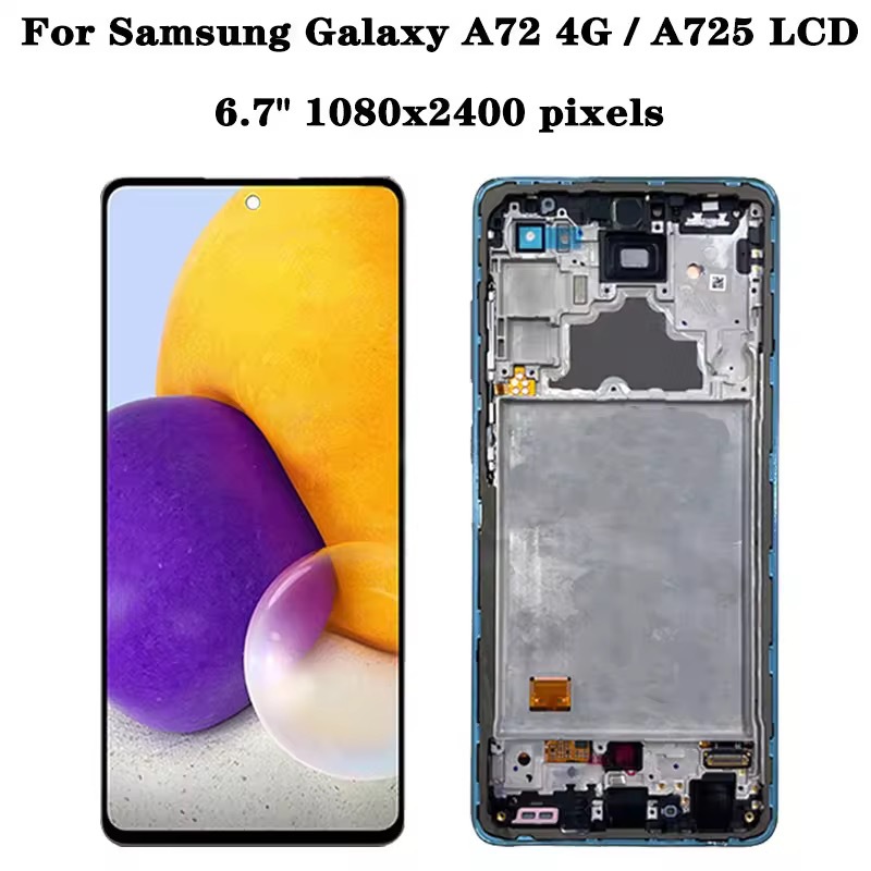 Aplicable a Galaxy Samsung A72 / A725 conjunto de pantalla LCD de teléfono móvil con marco de alta calidad A72 pantalla 4G