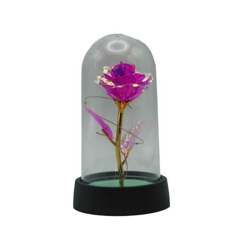 Adornos pequeños de rosas eternas, flores simuladas para regalo de cumpleaños o Navidad