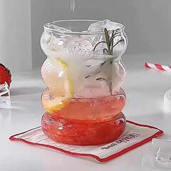 Ins風レストランカラー高ホウケイ酸グラス家庭用水杯カフェ飲料カップカップジュースカップ