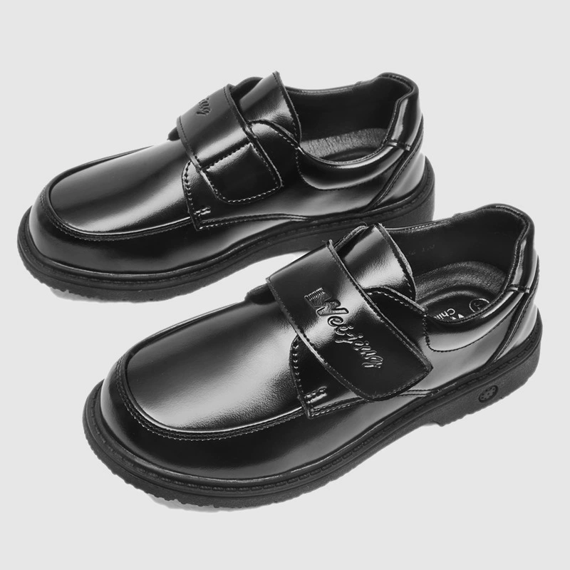 Кожаные туфли для мальчиков черные весной 2023 новые студенческие туфли
