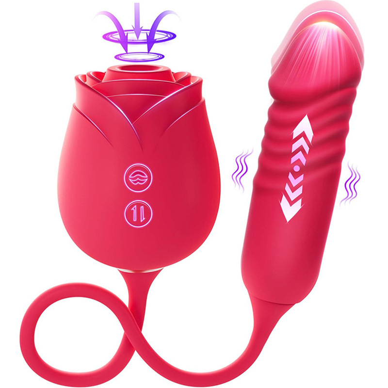 rose Vibrating Egg For Women, Erotic Self-pleasure Retractable Multi-functional Vibrator, Adult Toy_voghion.com