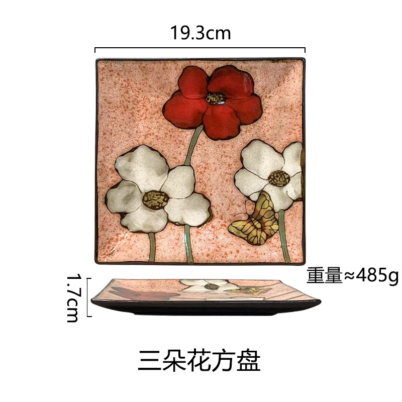 Horno creativo, plato de comida occidental esmaltado, plato de carne, plato de verduras para el hogar, plato de cerámica, plato de pasta de color esmaltado, plato de desayuno al por mayor