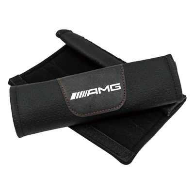 Seat belt shoulder pad, Seatbelt Shoulder Pads, Perforated - amg-black-1-pair