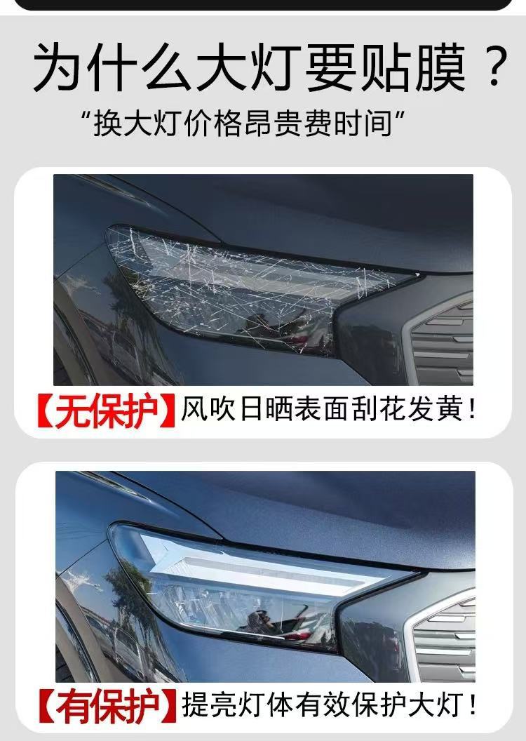 For Audi Q5 ETRON/Q4 ETRON/RS ETRON GT light control blackening headlight protective film TPU film